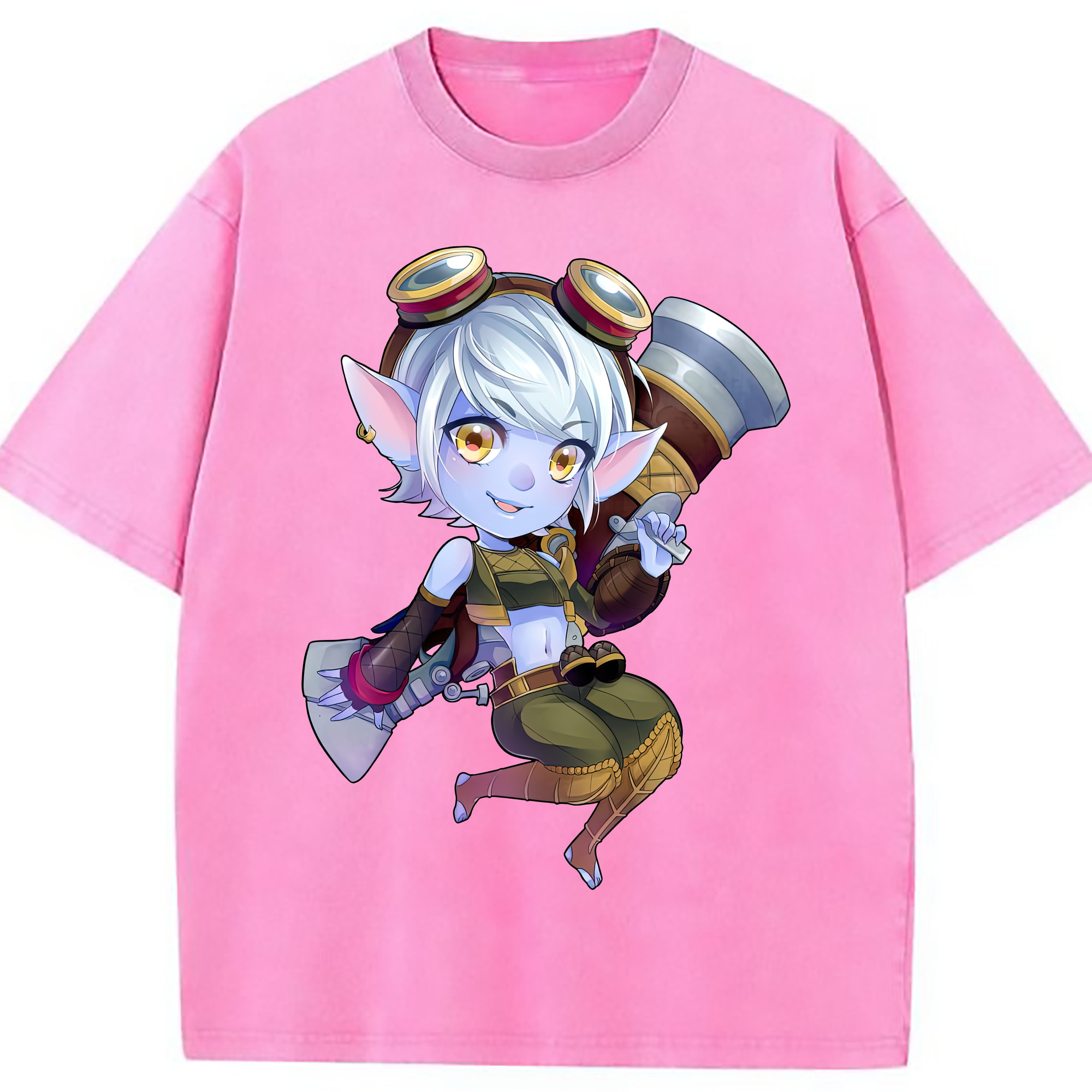 （画像用） リーグ・オブ・レジェンド League of Legends LOL 綿100% ヴィンテージ風 半袖Tシャツ（フロントプリント）